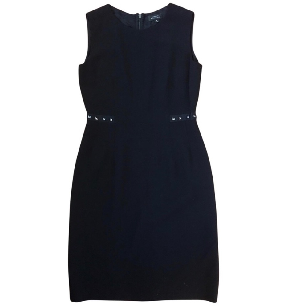NWT Tahari Black Sleeveless Sheath Riveted Waist